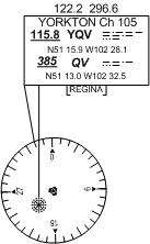Yorkton VORTAC depiction (training purposes only), Langley Flying School